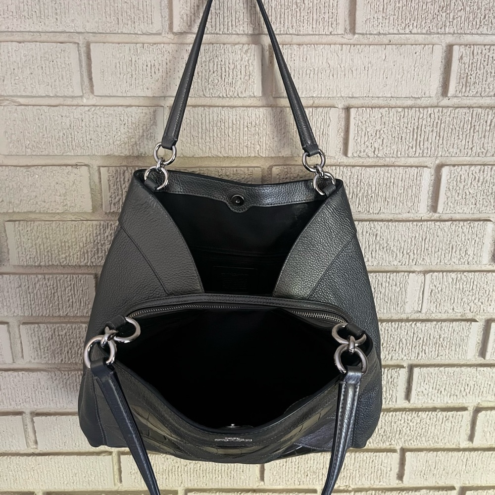 Coach Lexi Shoulder Bag with Patchwork Metallic Grey - Picture 4 of 13